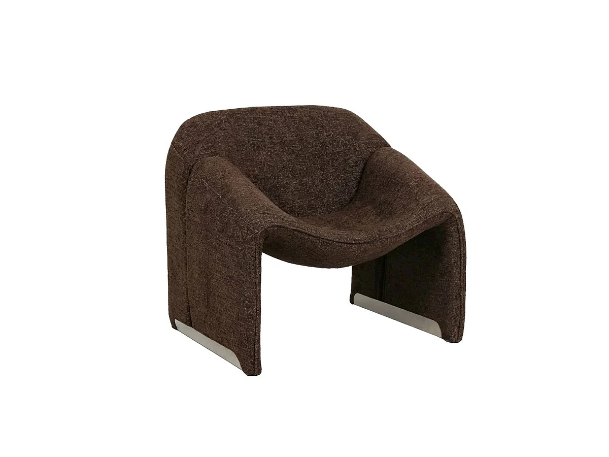 Fauteuil confort en tissu marron Théa