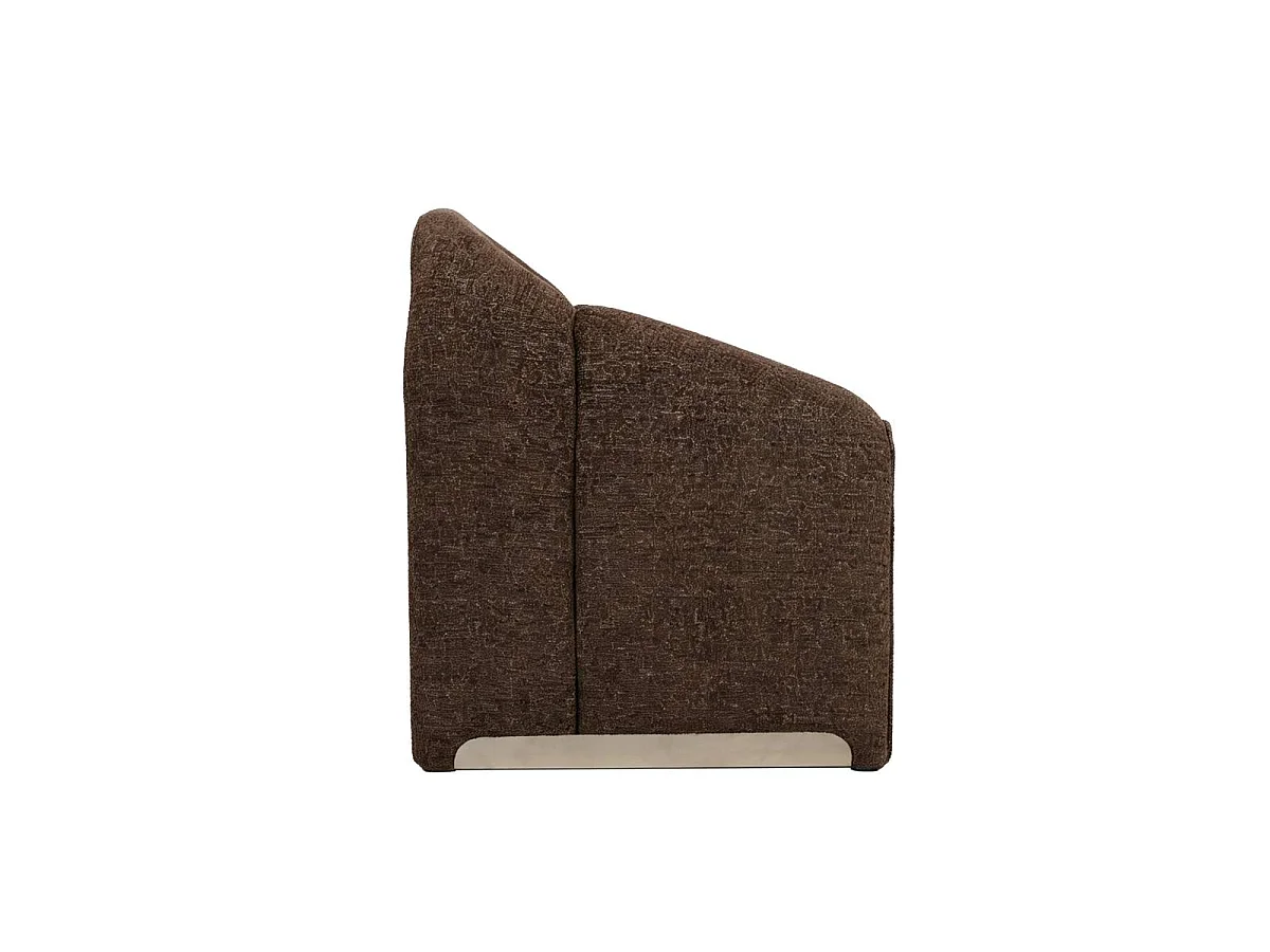 Fauteuil confort en tissu marron Théa