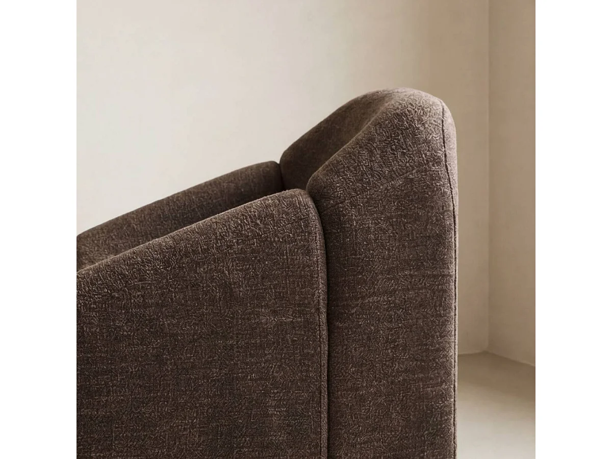 Fauteuil confort en tissu marron Théa