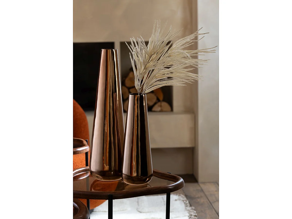 Vase Design en Métal "Moses" 60cm Rose Doré