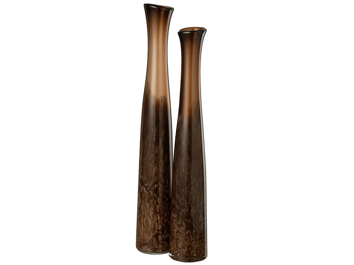 Vase Cylindrique en Verre "Lester" 60cm Marron Foncé