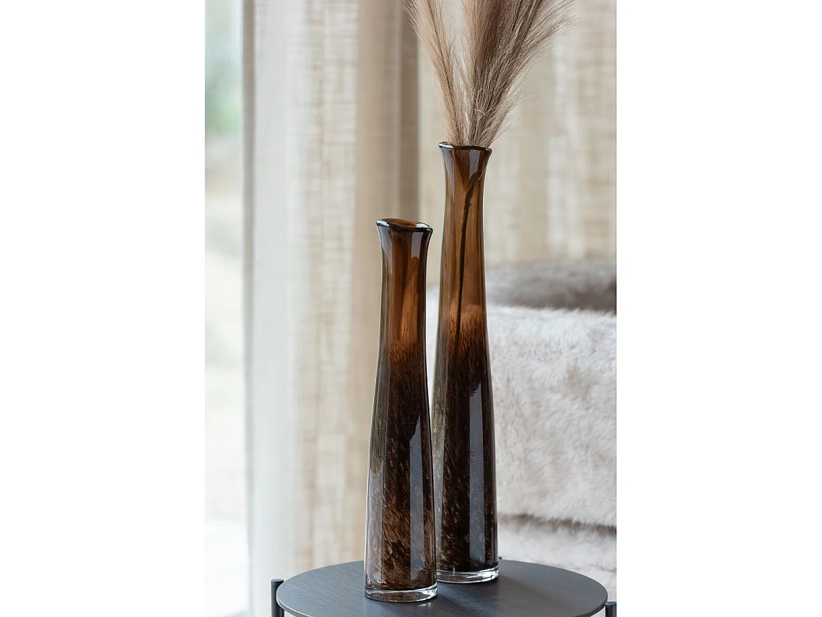 Vase Cylindrique en Verre "Lester" 60cm Marron Foncé