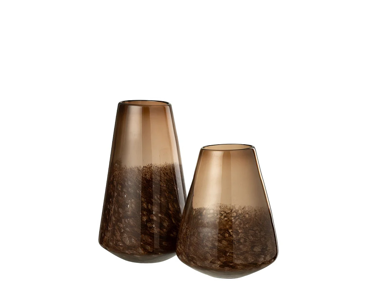 Vase Cône en Verre "Lester" 29cm Marron Foncé