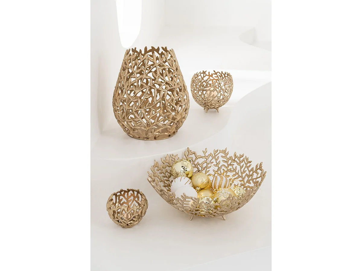 Vase Déco en Métal "Diann" 33cm Doré