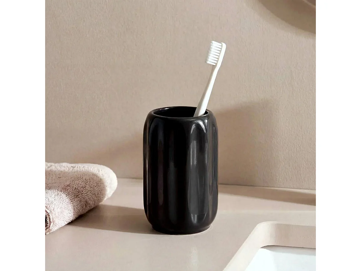 Pot à Brosse à Dents "Suny Colorama" 11cm Noir