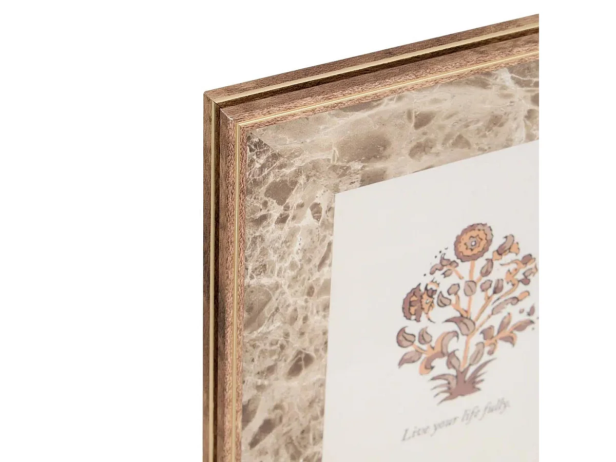 Cadre Photo Effet Marbre "Mable" 10x15cm Marron