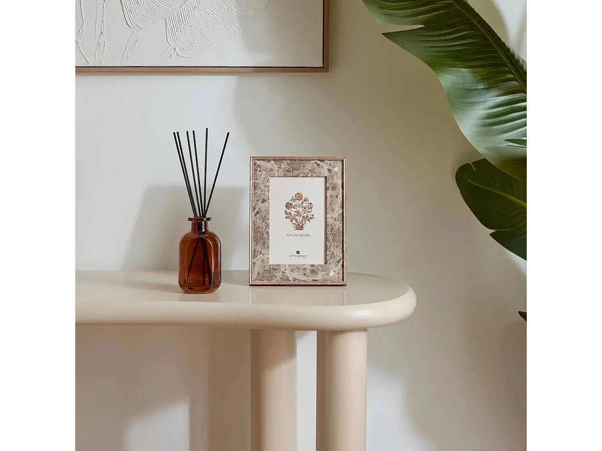 Cadre Photo Effet Marbre "Mable" 10x15cm Marron