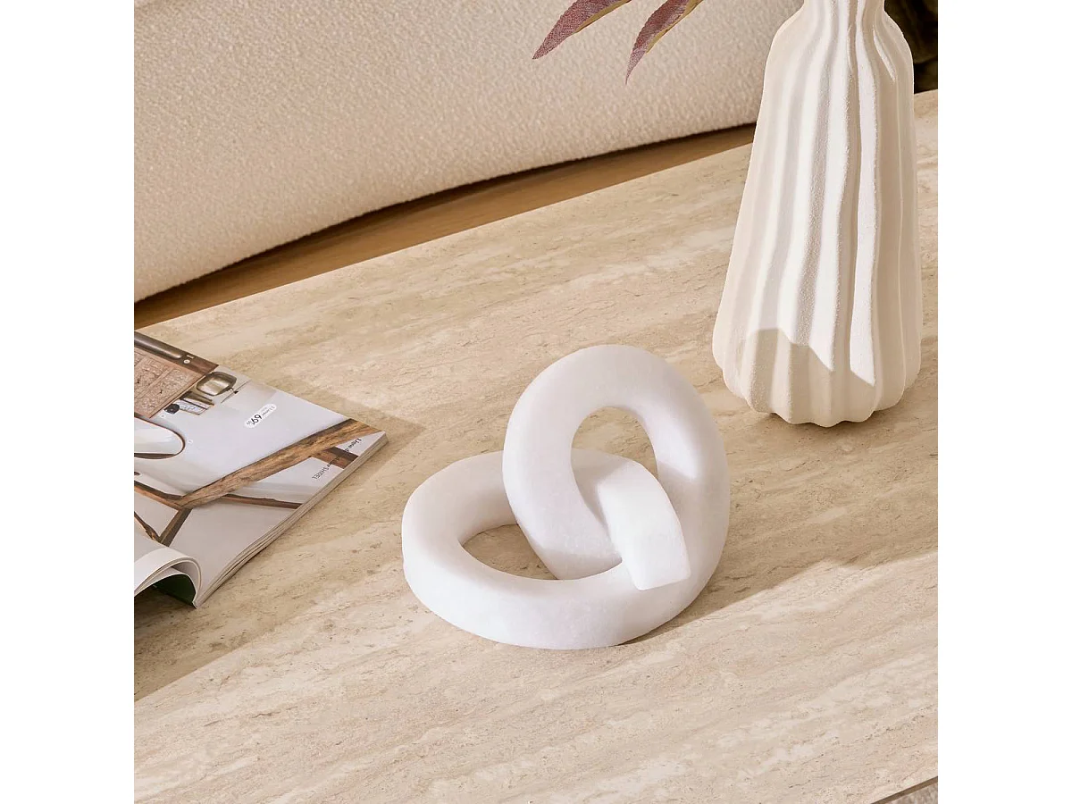 Déco à Poser en Résine "Louan" 20cm Blanc