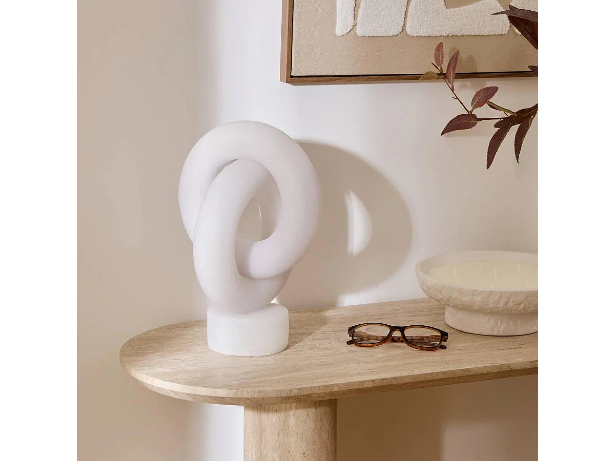 Déco à Poser en Résine "Louan" 30cm Blanc