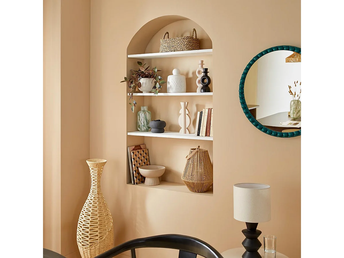 Totem Déco en Dolomite "Mala" 25cm Beige