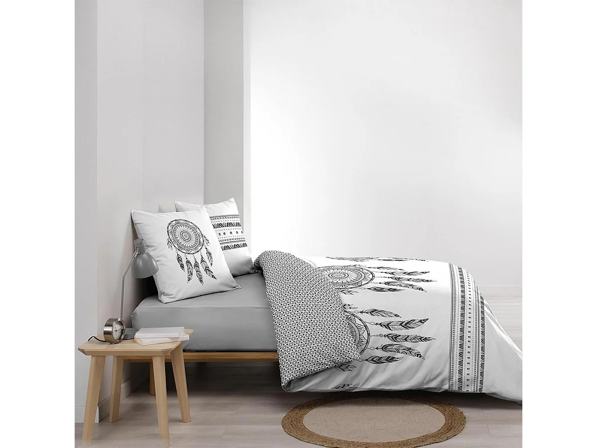 Parure de Lit 3 Pièces "Indian Dream" 260x240cm Blanc