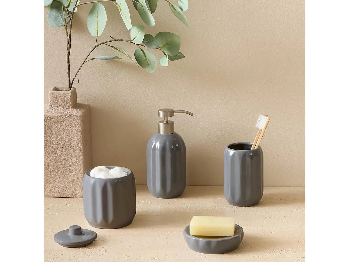 Distributeur de Savon en Grès "Suny Colorama" 450ml Gris Béton