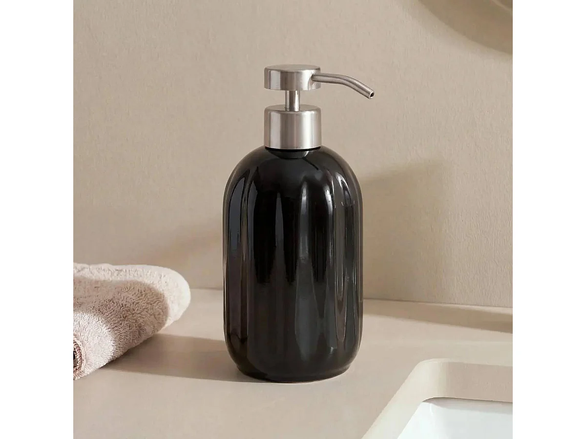 Distributeur de Savon en Grès "Suny Colorama" 450ml Noir