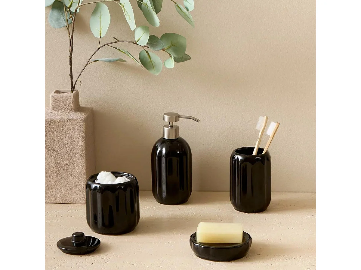 Distributeur de Savon en Grès "Suny Colorama" 450ml Noir
