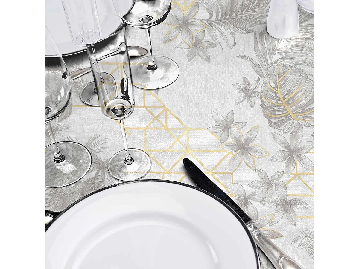 Nappe Toile Cirée "Coconut" 140x240cm Gris