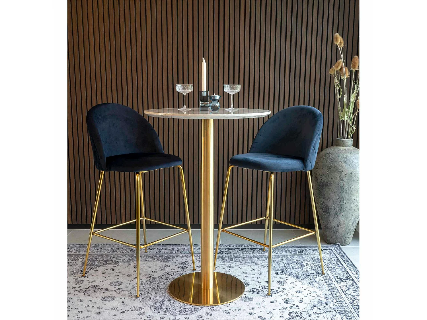Table de bar ronde aspect marbre ø70 cm TORANO