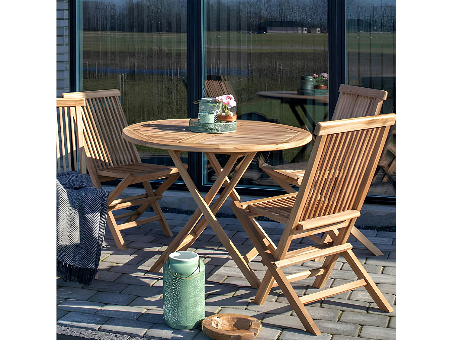 Table de jardin ronde en teck ø100 cm TANETE