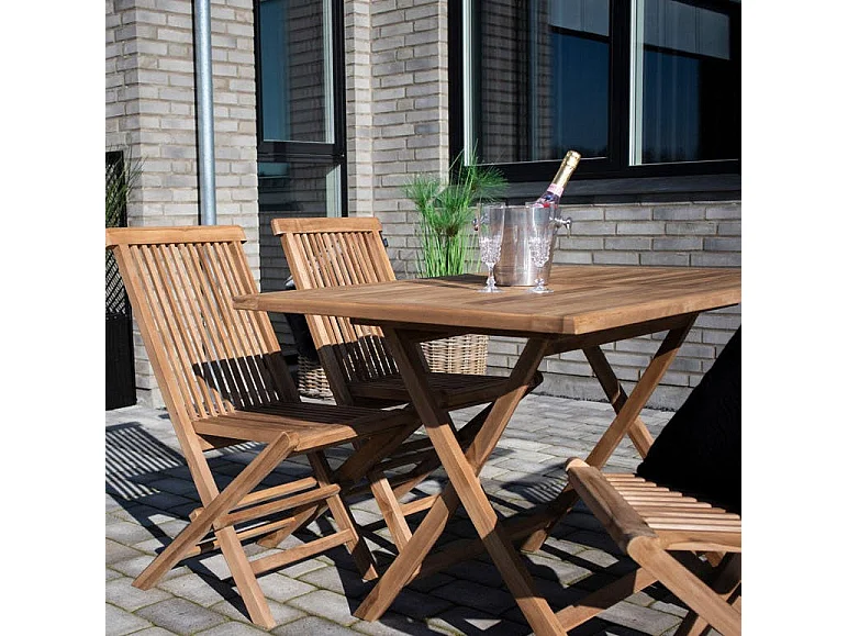 Table d'extérieur en teck 120 cm TANETE