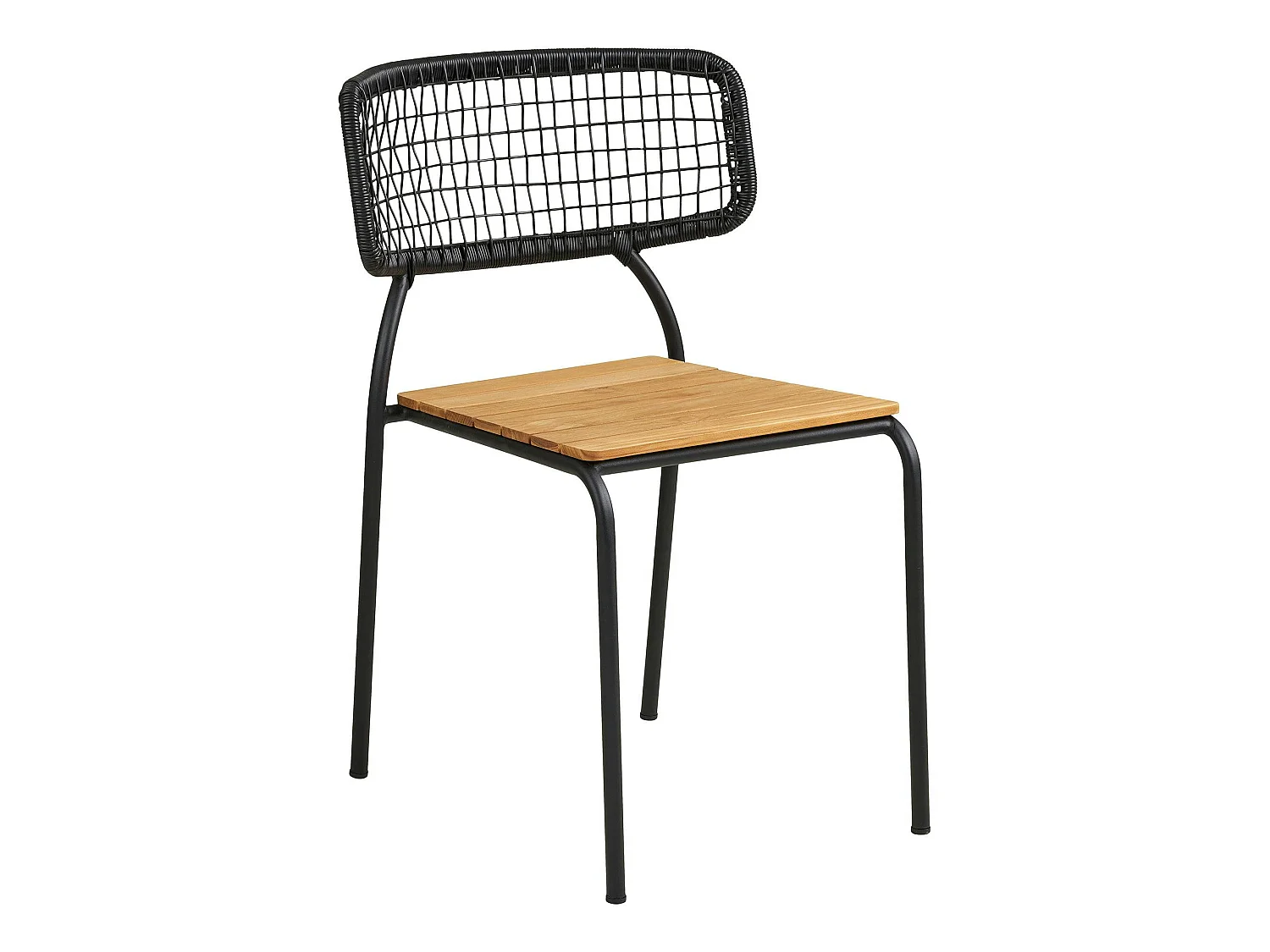 Chaise en teck et métal noir (lot de 2) LAKEWOOD