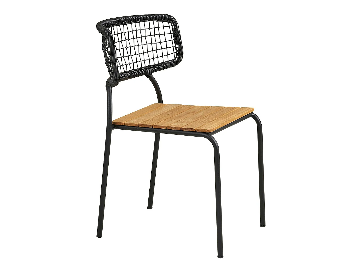 Chaise en teck et métal noir (lot de 2) LAKEWOOD
