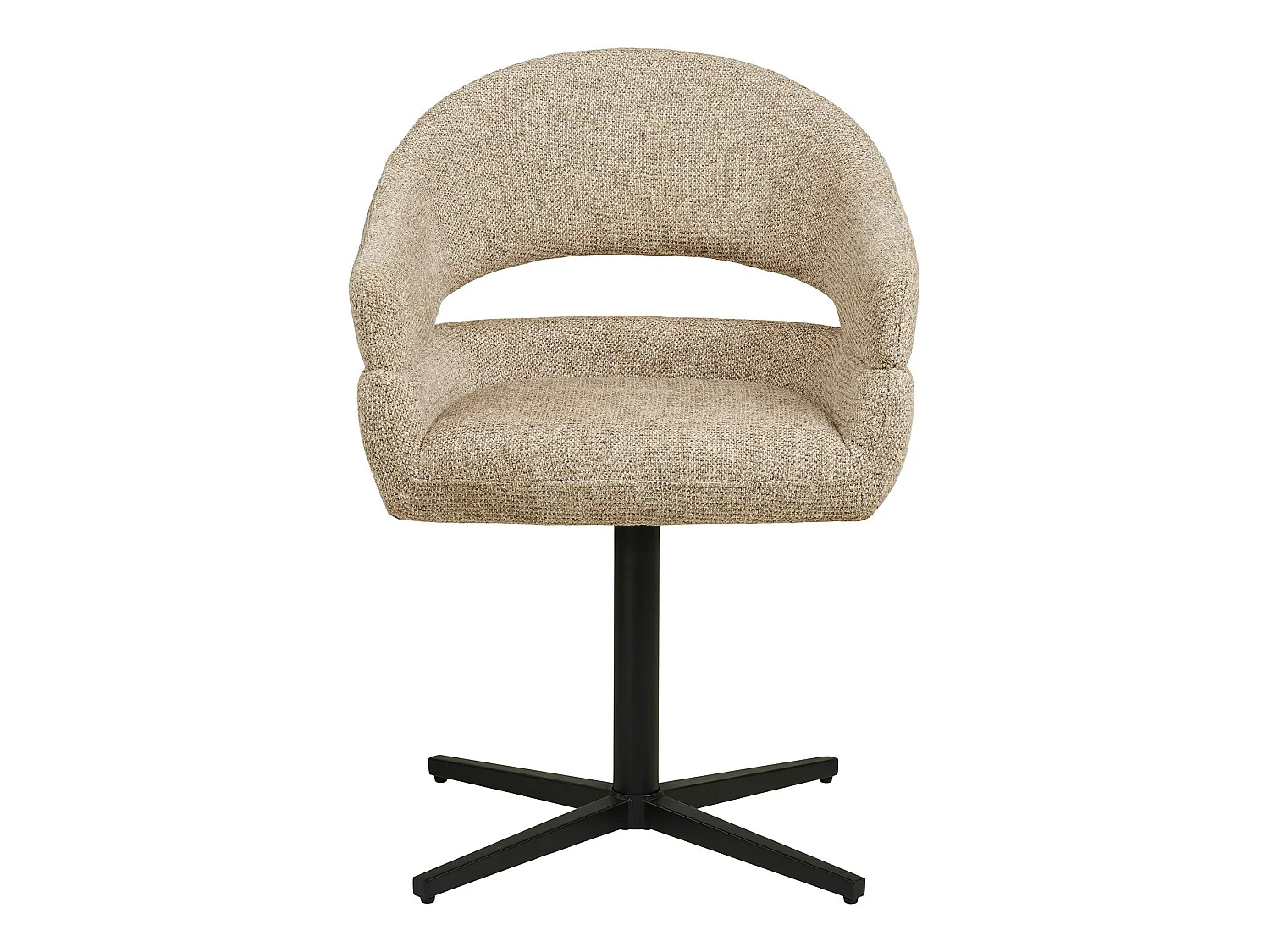 Chaise pivotante beige design avec pied noir (lot de 2) MONTREUX