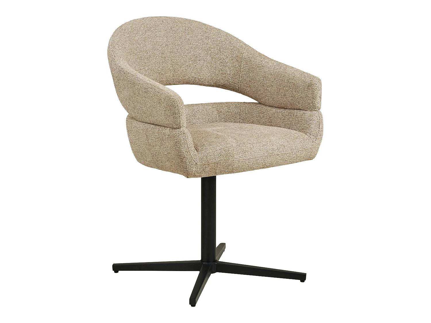 Chaise pivotante beige design avec pied noir (lot de 2) MONTREUX