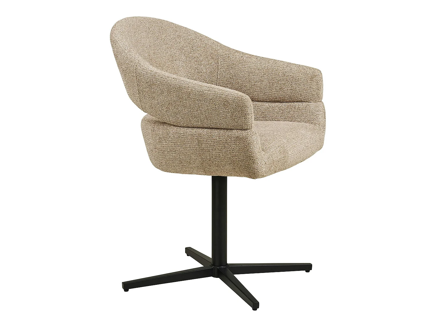Chaise pivotante beige design avec pied noir (lot de 2) MONTREUX