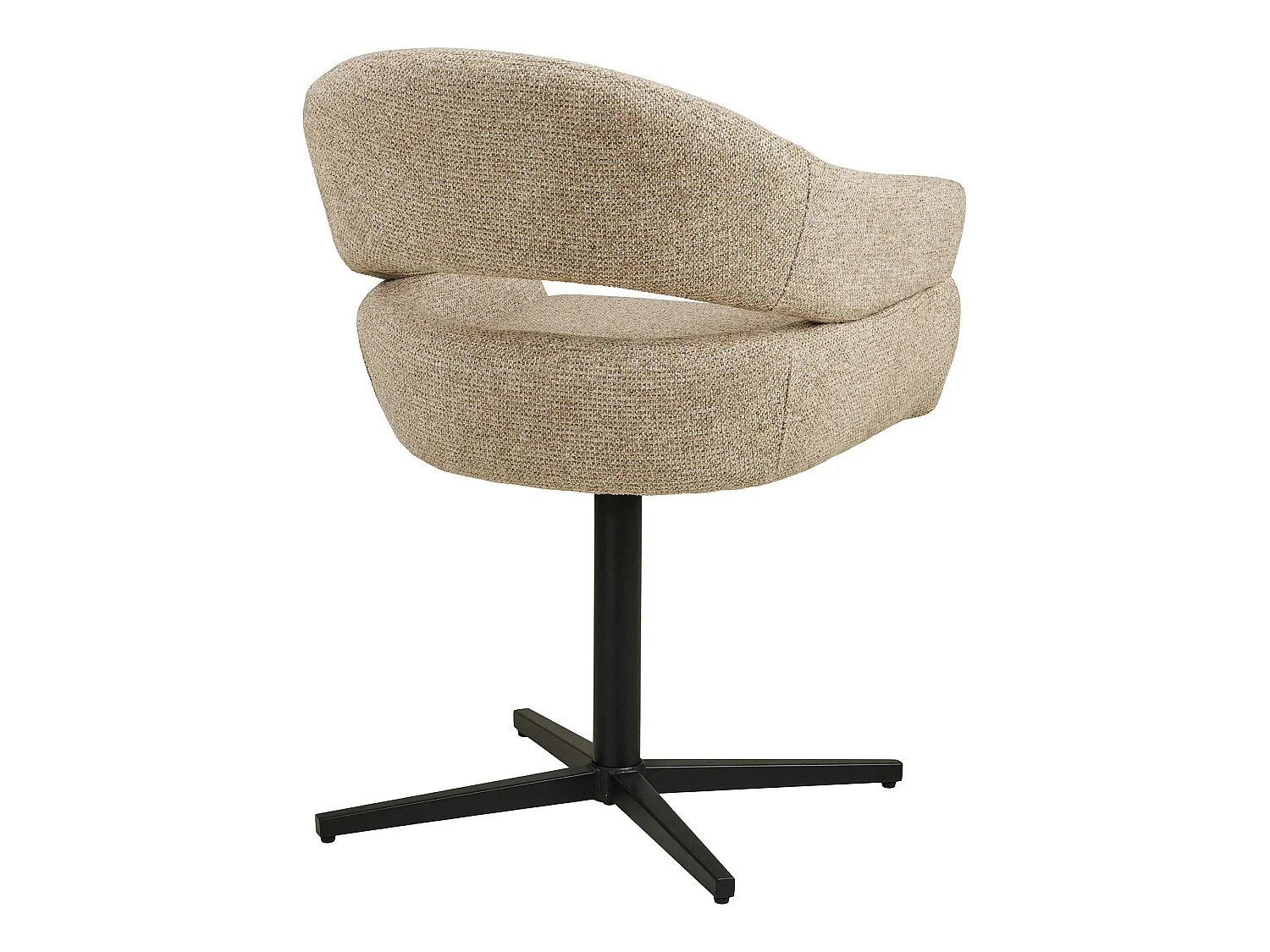Chaise pivotante beige design avec pied noir (lot de 2) MONTREUX