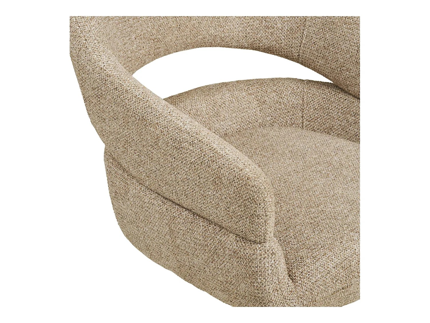 Chaise pivotante beige design avec pied noir (lot de 2) MONTREUX