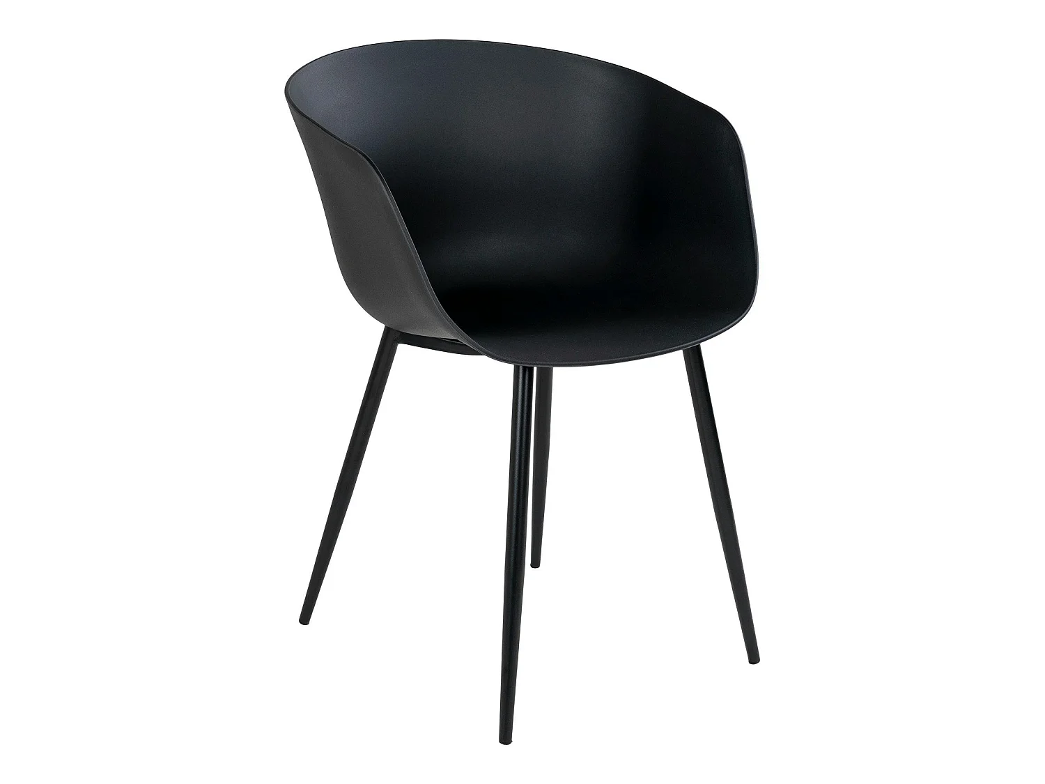 Chaise coque noire en polypropylène (lot de 2)