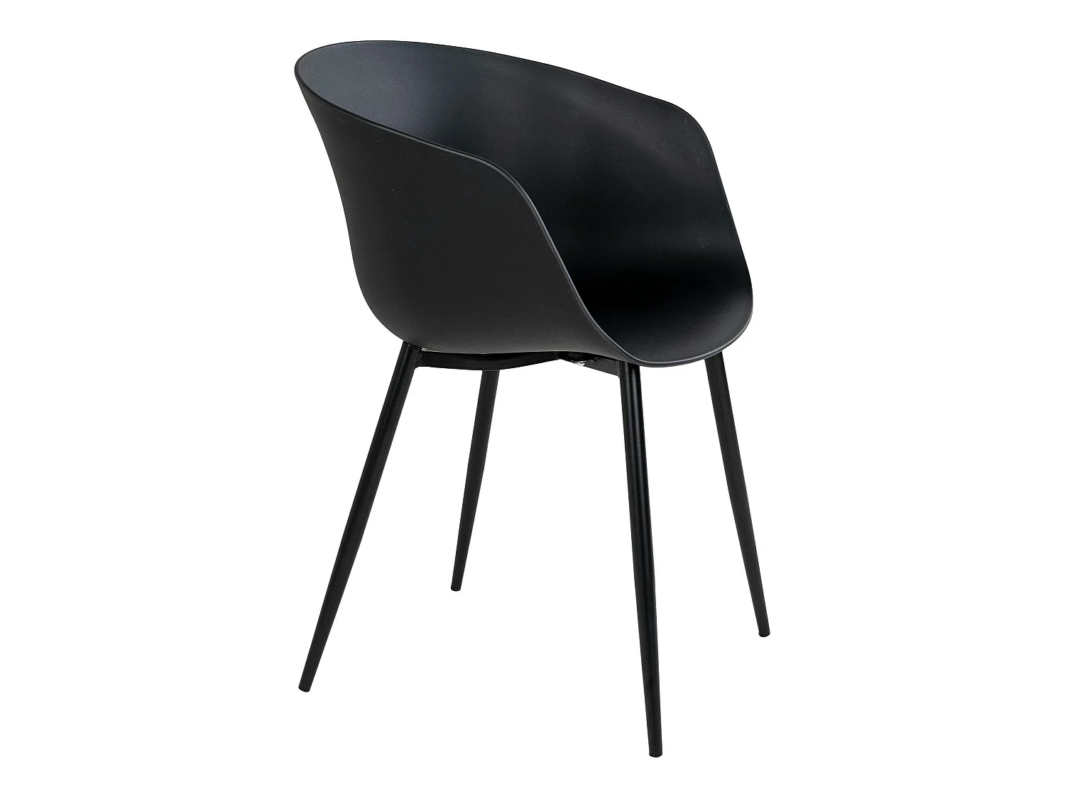 Chaise coque noire en polypropylène (lot de 2)