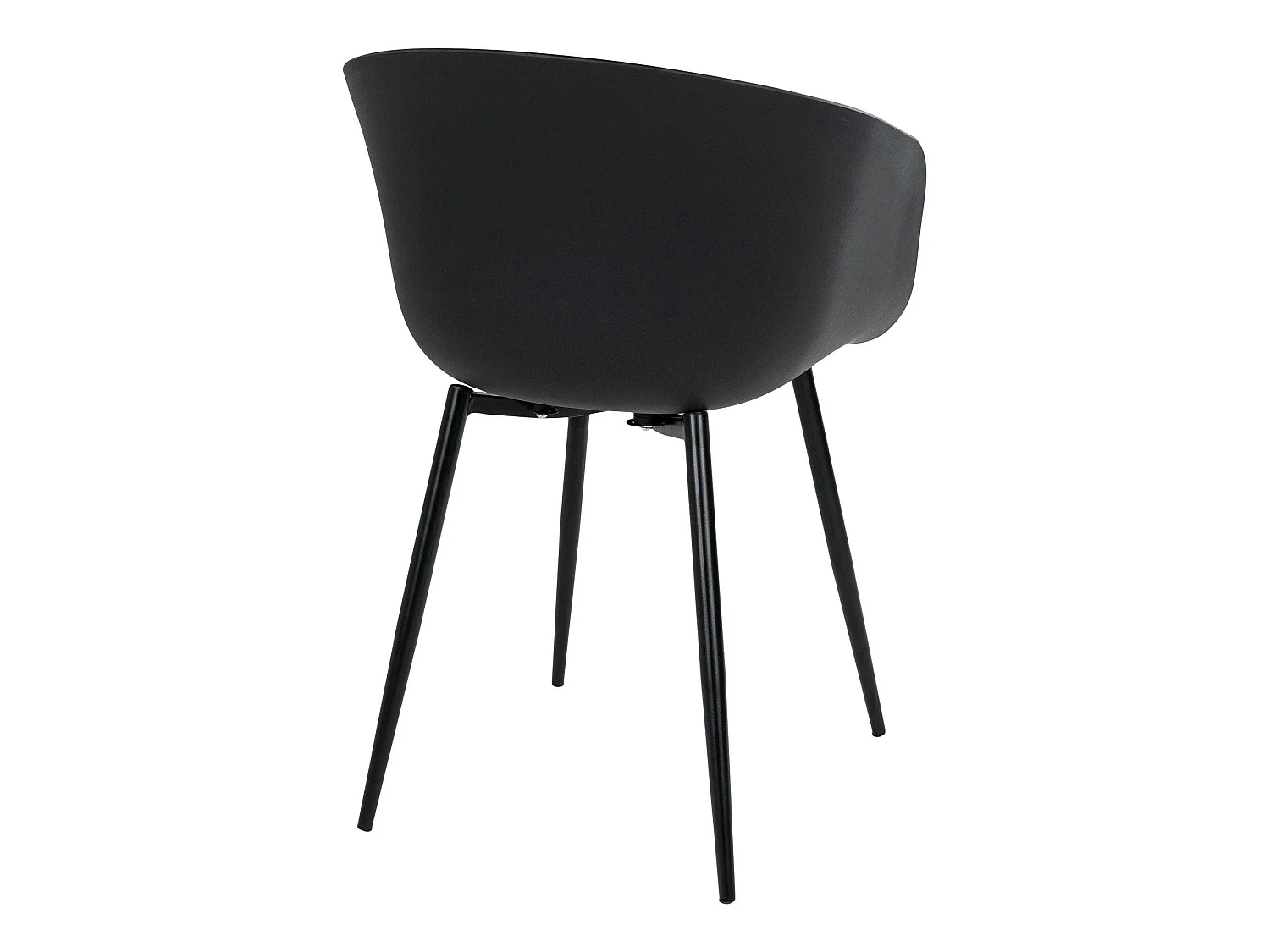 Chaise coque noire en polypropylène (lot de 2)