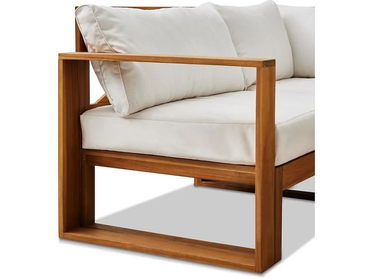 Salon de jardin d'angle modulable BOCARNEA LEVATA DINING 6–7 pers. table 110x80x68 blanc cassé + housse 210D
