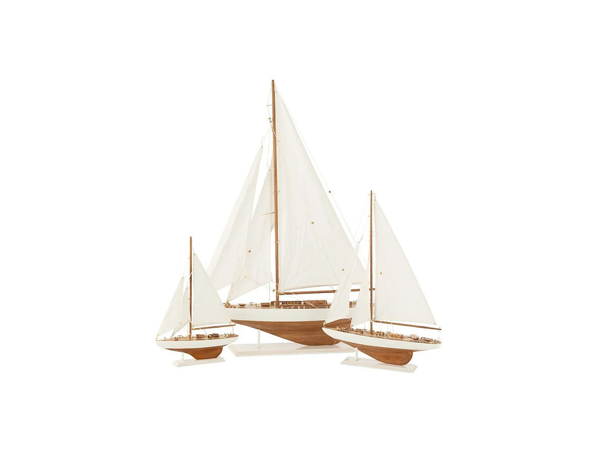 Voilier Déco en Bois "Harrison" 43cm Blanc