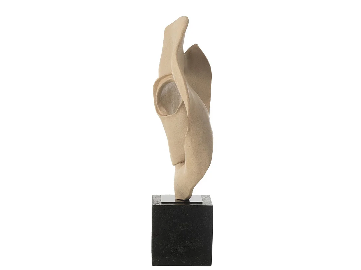 Déco sur Socle en Résine "Abstrait" 60cm Beige