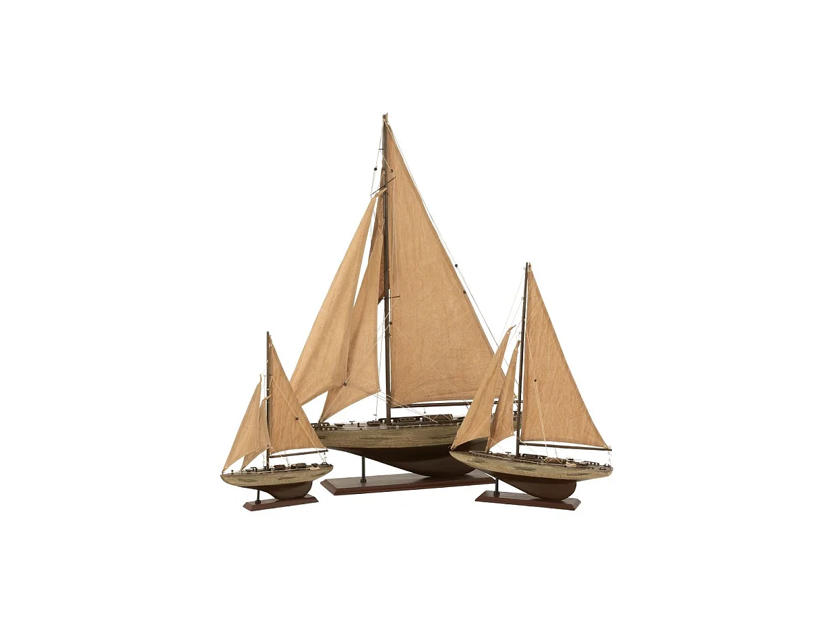 Voilier Déco en Bois "Harrison" 43cm Marron