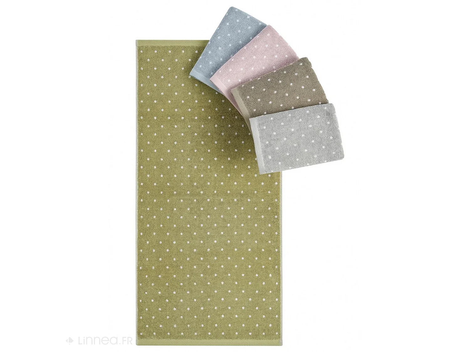 Drap de douche en coton 70X140 cm collection EFFICIENT DOTS rose flamingo
