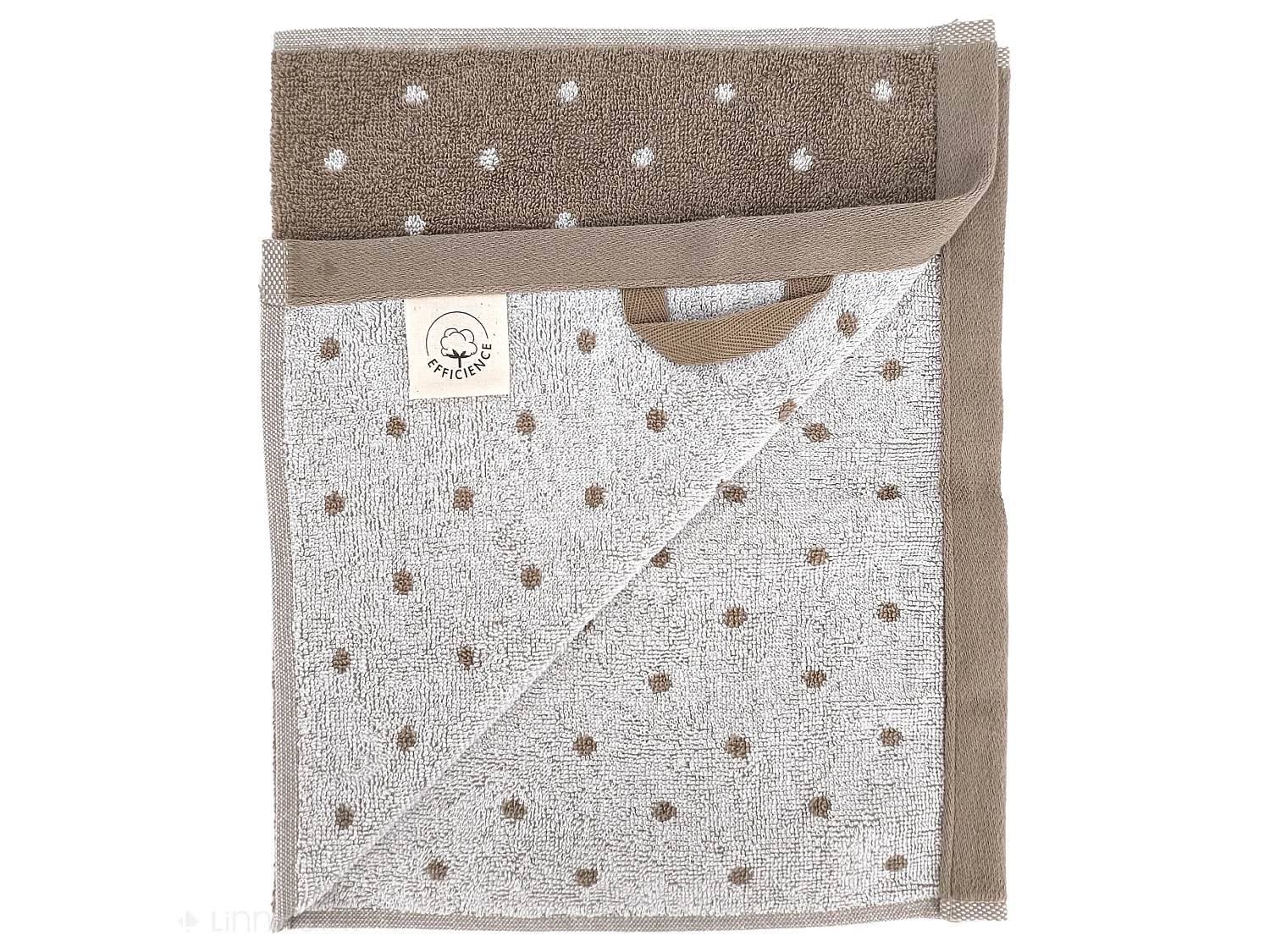 Drap de douche en coton 70X140 cm collection EFFICIENT DOTS marron roble