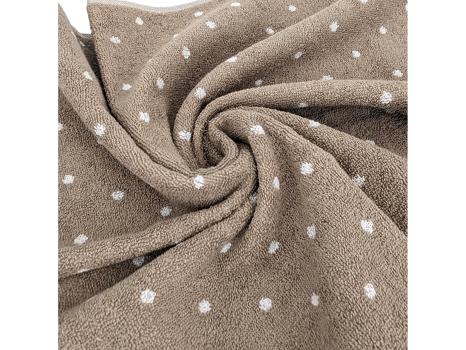 Drap de douche en coton 70X140 cm collection EFFICIENT DOTS marron roble