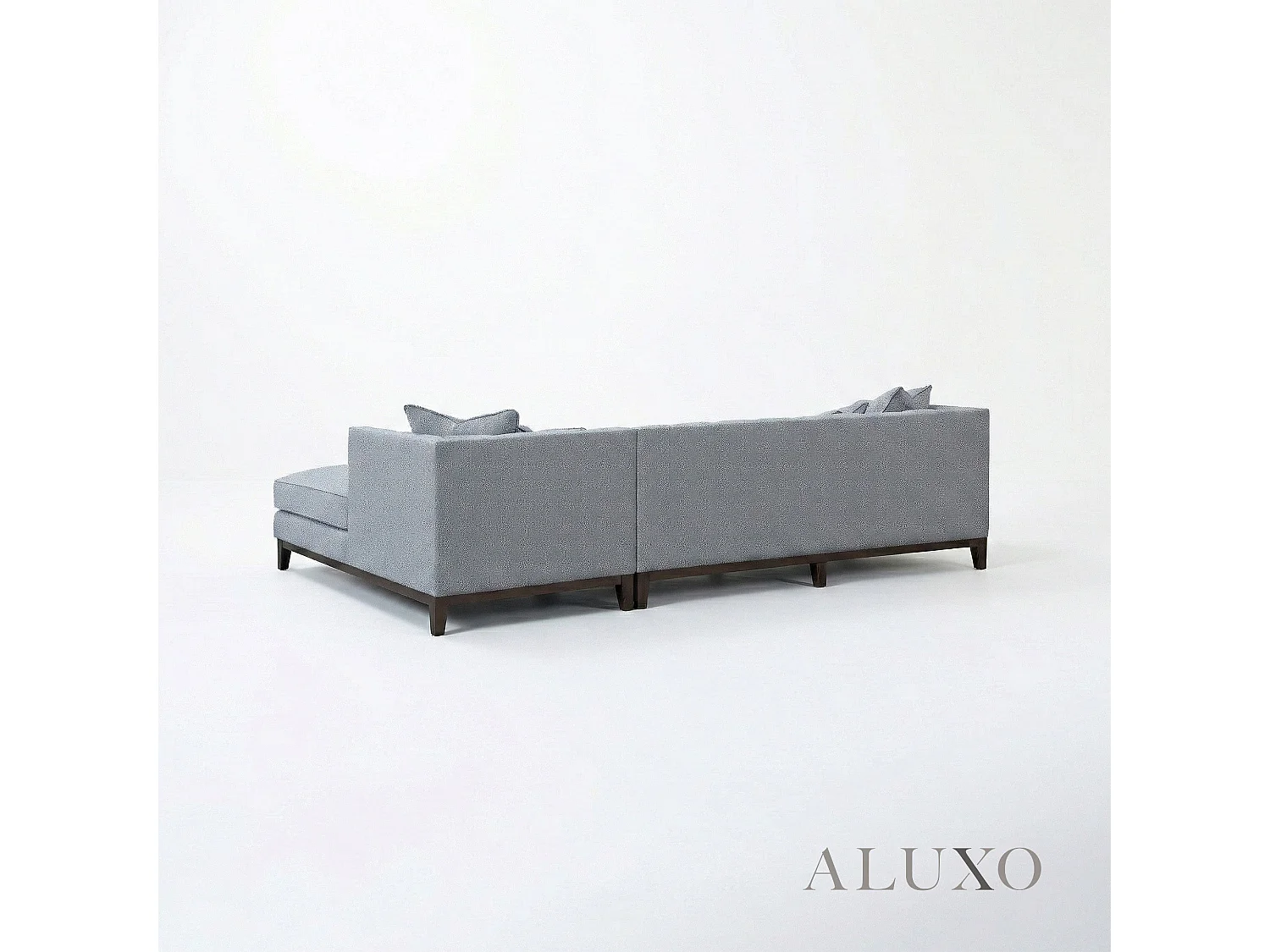 ALUXO Cooper Boucle Right Hand Corner Sofa RHF L Shape Dolphin Grey Medium Firm