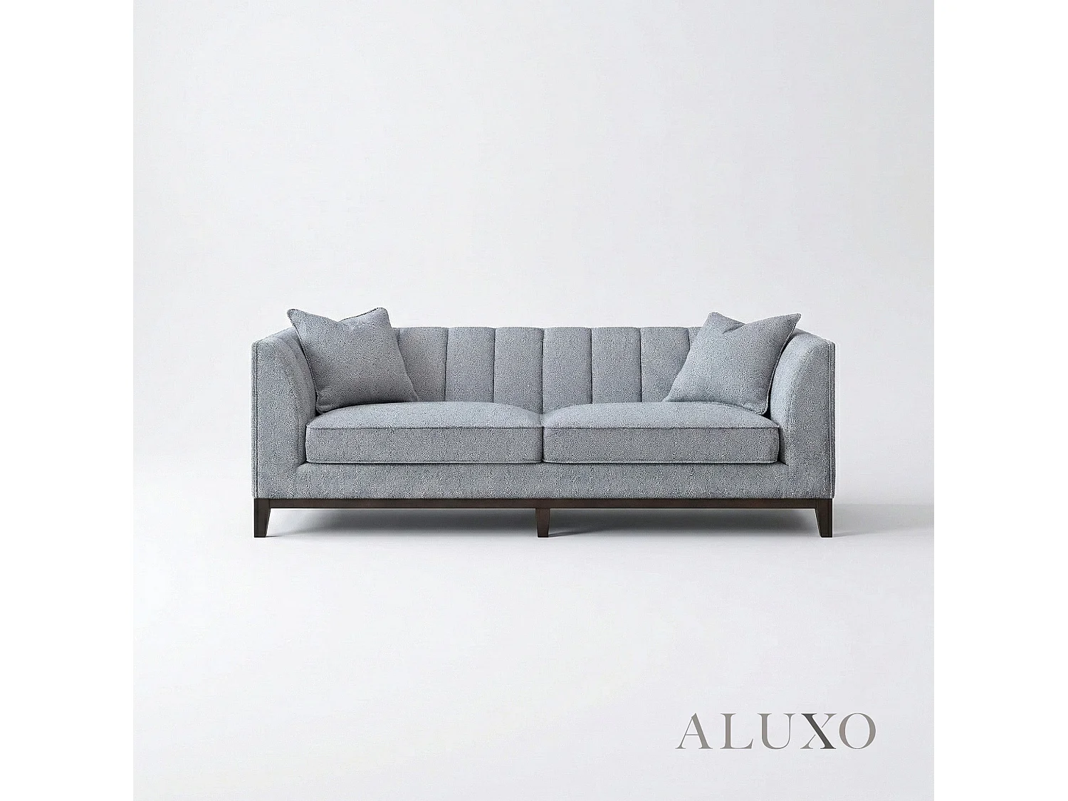 ALUXO Cooper Modern Boucle 3 Seater Sofa Dolphin Grey Medium Firm Deep Cushion