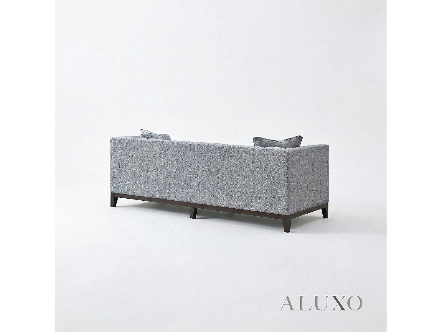 ALUXO Cooper Modern Boucle 3 Seater Sofa Dolphin Grey Medium Firm Deep Cushion