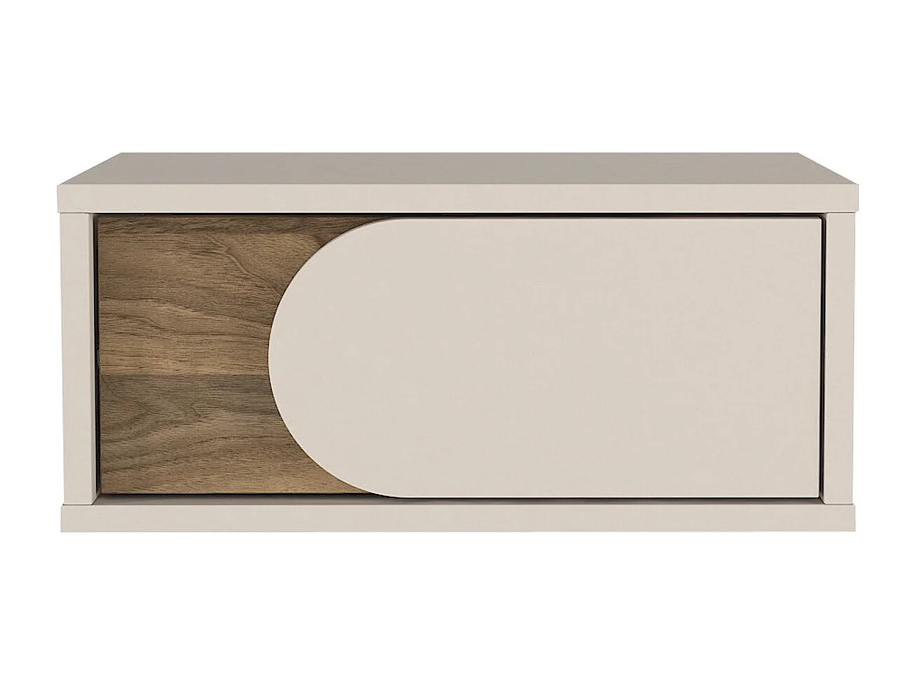 Lot de 2 tables de chevet avec 1 tiroir - Beige et naturel foncé - DIPOVA