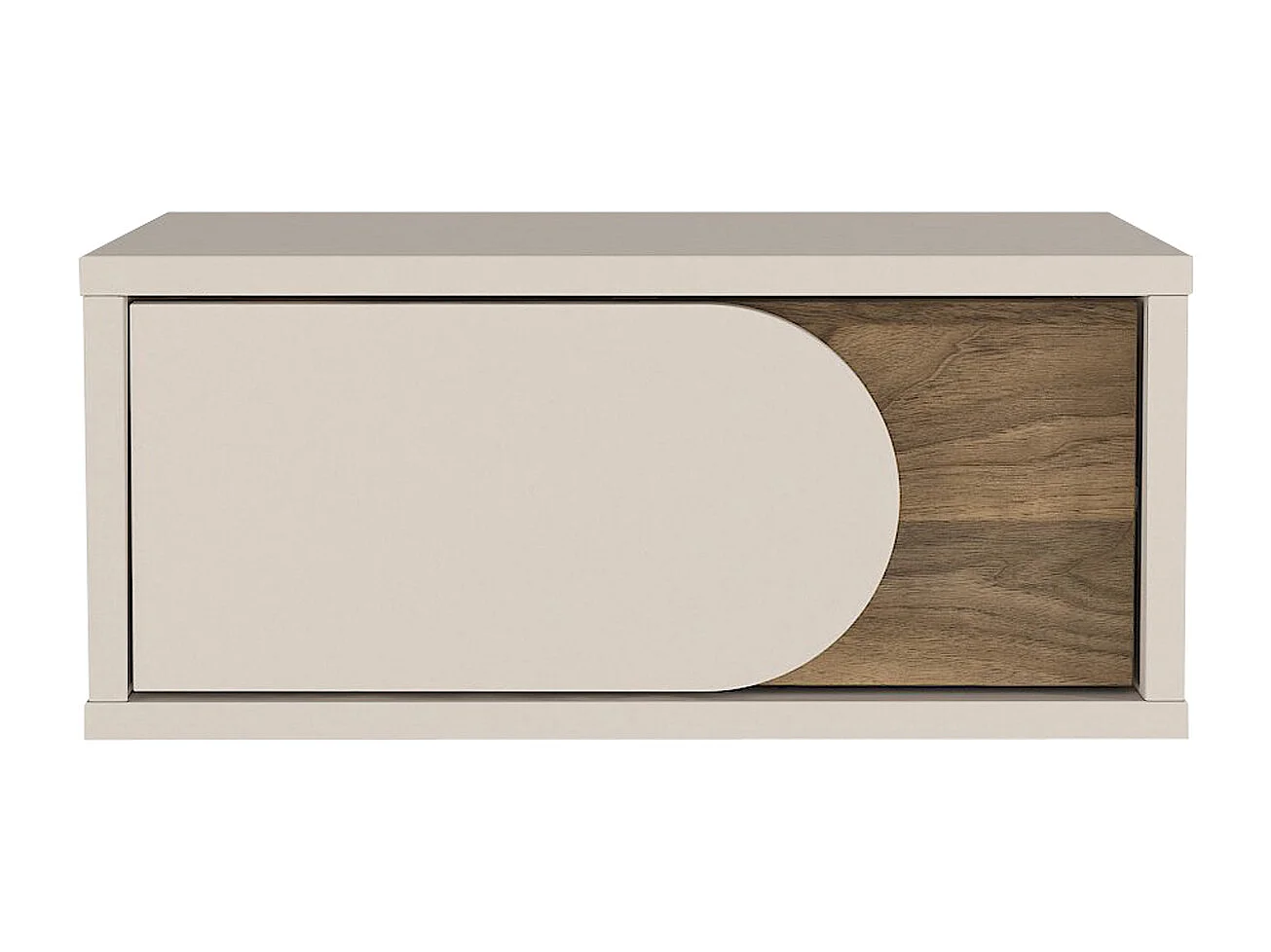 Lot de 2 tables de chevet avec 1 tiroir - Beige et naturel foncé - DIPOVA