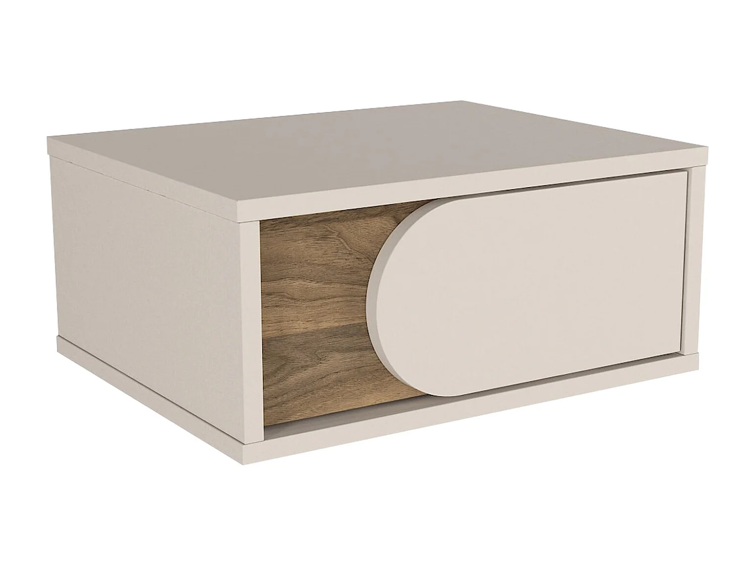 Lot de 2 tables de chevet avec 1 tiroir - Beige et naturel foncé - DIPOVA