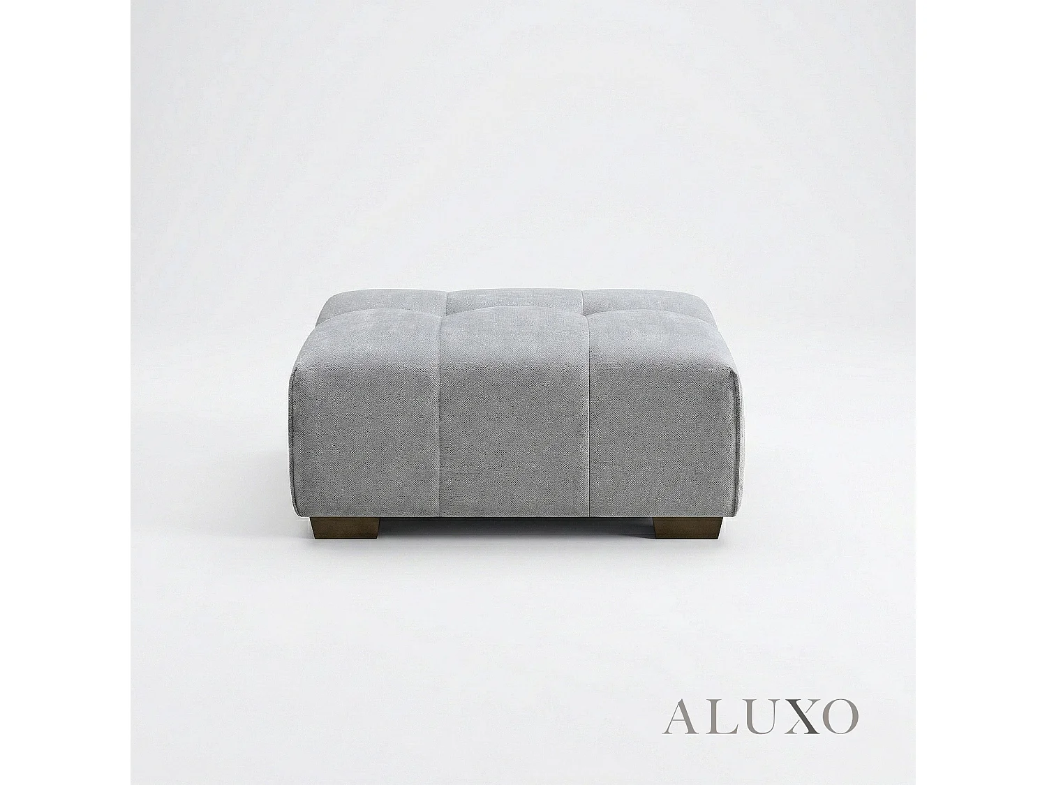 ALUXO Leonard Boucle Foot Stool Ottoman Chaise Cloudy Grey Medium for Match Sofa