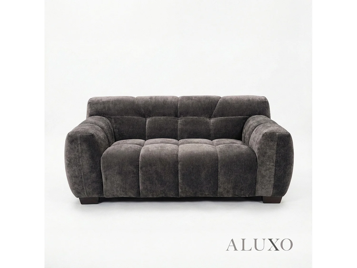 ALUXO Harlem 2 Seater Boucle Sofa Loveseat Chocolate Medium 5 Year Warranty