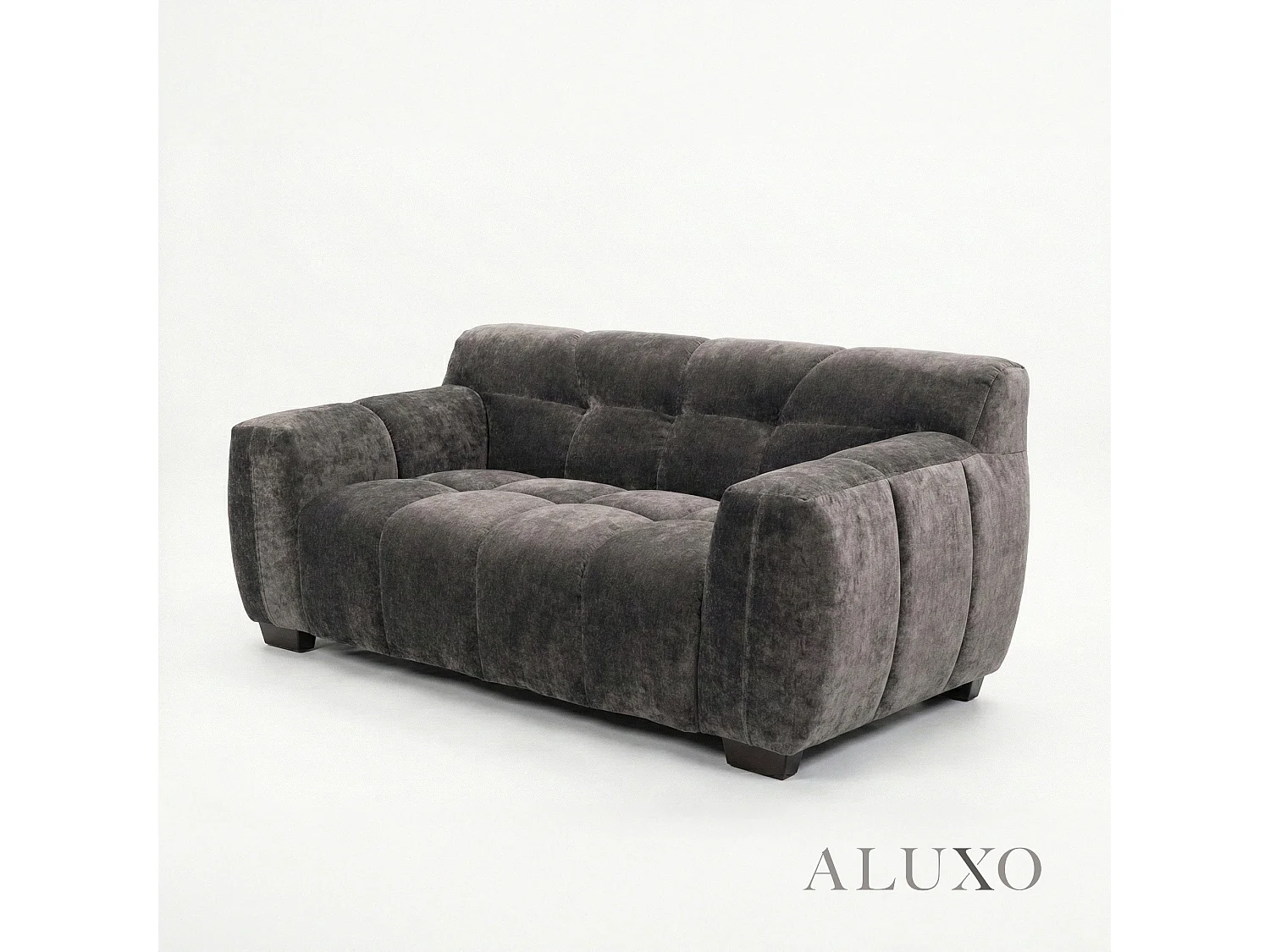 ALUXO Harlem 2 Seater Boucle Sofa Loveseat Chocolate Medium 5 Year Warranty