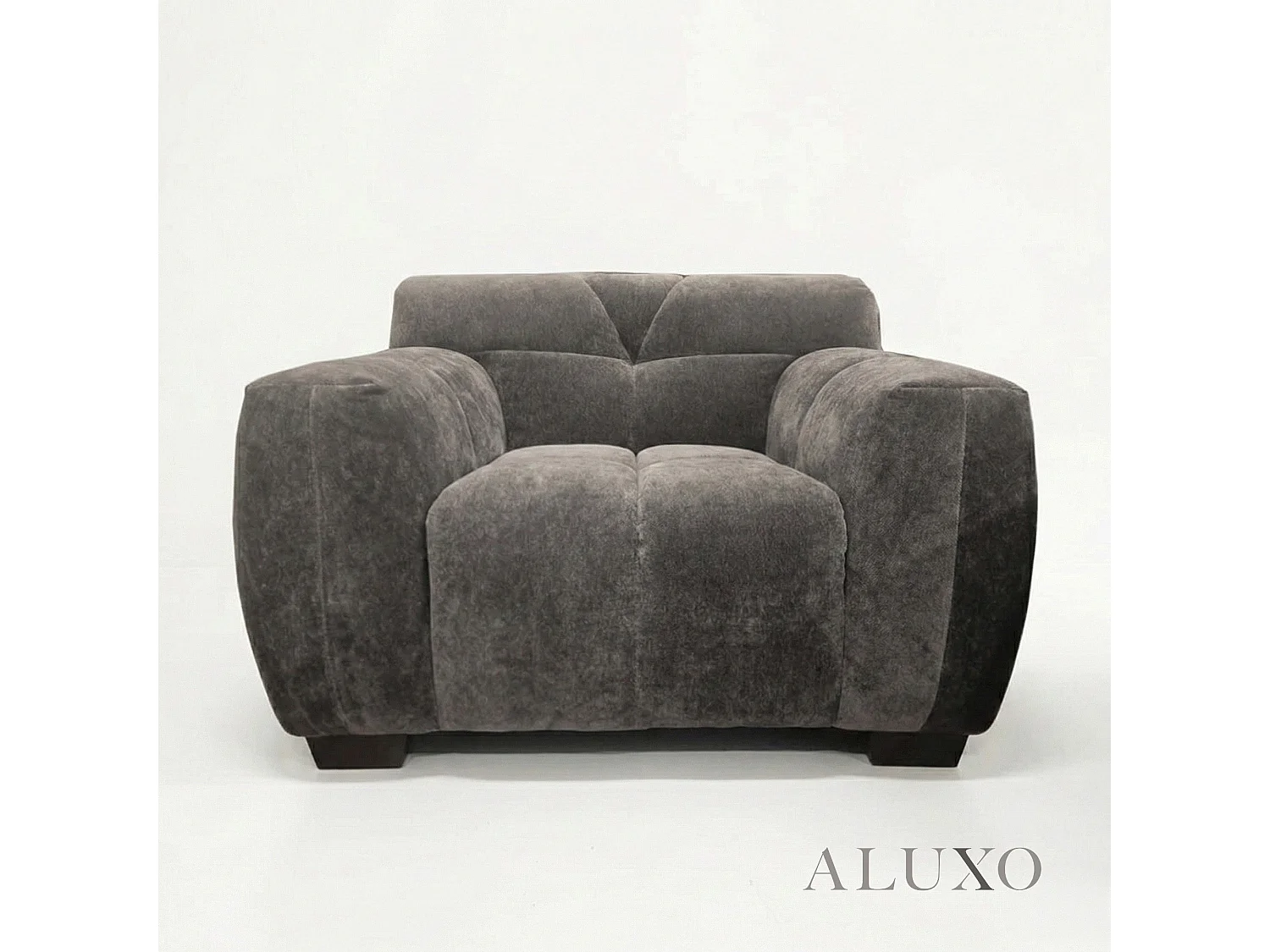 ALUXO Harlem 1 Seater Single Sofa Arm Chair Chocolate Medium 5 Year Warranty