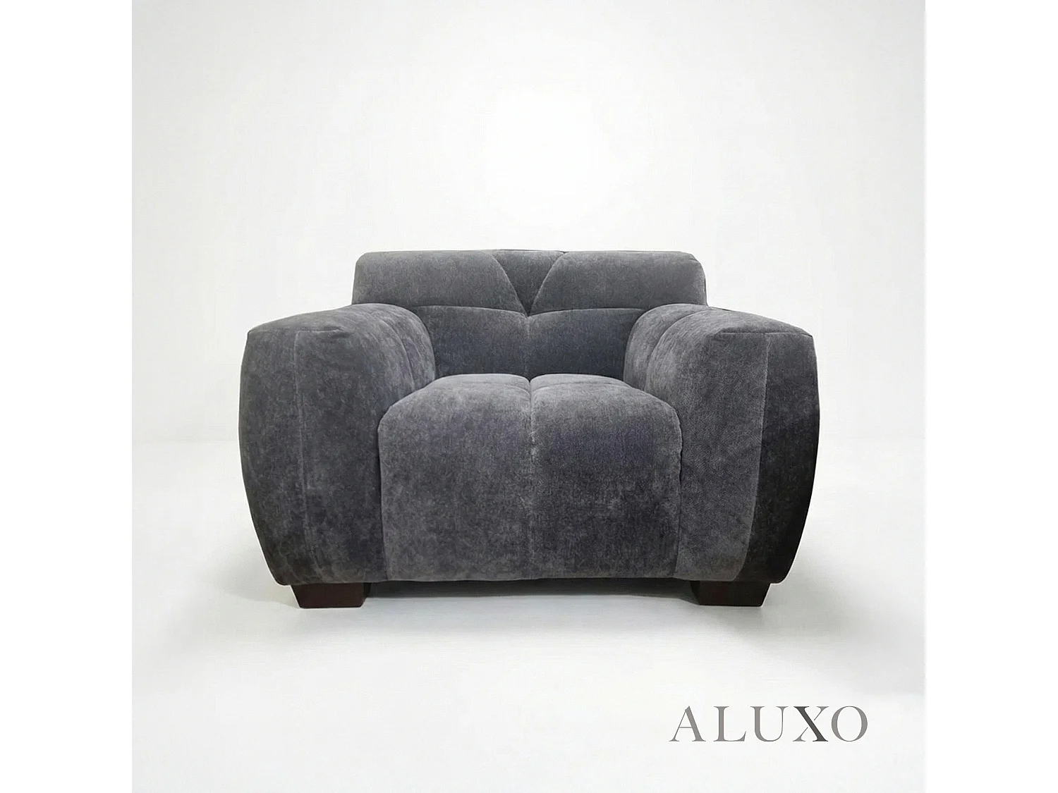 ALUXO Harlem 1 Seater Single Sofa Arm Chair Grey Steel Medium 5 Year Warranty